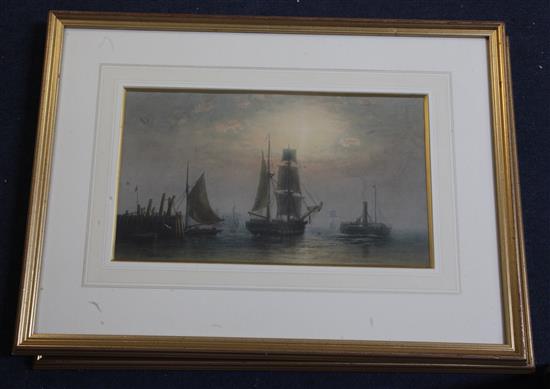 Fred Miller (19th C.) Shipping off Brighton 7.75 x 13.5in.